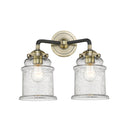Canton Bath Vanity Light shown in the Black Antique Brass finish with a Seedy shade