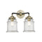 Canton Bath Vanity Light shown in the Black Antique Brass finish with a Seedy shade