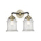 Canton Bath Vanity Light shown in the Black Antique Brass finish with a Seedy shade