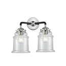 Canton Bath Vanity Light shown in the Black Polished Nickel finish with a Clear shade