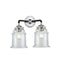 Canton Bath Vanity Light shown in the Black Polished Nickel finish with a Clear shade