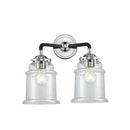 Canton Bath Vanity Light shown in the Black Polished Nickel finish with a Clear shade