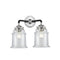 Canton Bath Vanity Light shown in the Black Polished Nickel finish with a Clear shade