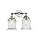 Canton Bath Vanity Light shown in the Black Polished Nickel finish with a Seedy shade