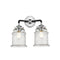 Canton Bath Vanity Light shown in the Black Polished Nickel finish with a Seedy shade