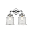 Canton Bath Vanity Light shown in the Black Polished Nickel finish with a Seedy shade