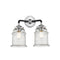 Canton Bath Vanity Light shown in the Black Polished Nickel finish with a Seedy shade