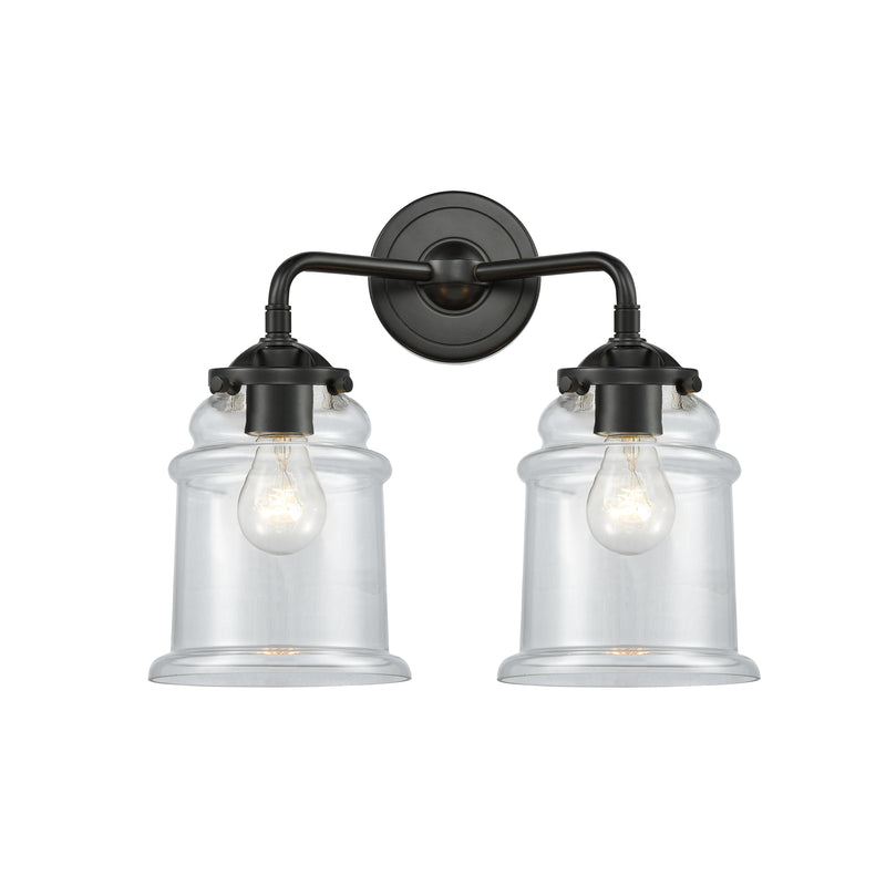 Canton Bath Vanity Light shown in the Oil Rubbed Bronze finish with a Clear shade