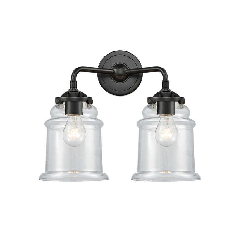 Canton Bath Vanity Light shown in the Oil Rubbed Bronze finish with a Clear shade