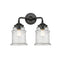 Canton Bath Vanity Light shown in the Oil Rubbed Bronze finish with a Seedy shade