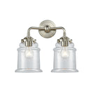 Canton Bath Vanity Light shown in the Brushed Satin Nickel finish with a Clear shade