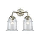 Canton Bath Vanity Light shown in the Brushed Satin Nickel finish with a Clear shade