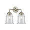 Canton Bath Vanity Light shown in the Brushed Satin Nickel finish with a Clear shade