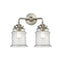 Canton Bath Vanity Light shown in the Brushed Satin Nickel finish with a Seedy shade