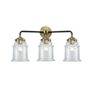 Canton Bath Vanity Light shown in the Black Antique Brass finish with a Clear shade