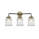 Canton Bath Vanity Light shown in the Black Antique Brass finish with a Seedy shade