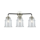 Canton Bath Vanity Light shown in the Black Polished Nickel finish with a Clear shade