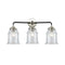 Canton Bath Vanity Light shown in the Black Polished Nickel finish with a Clear shade