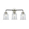 Canton Bath Vanity Light shown in the Black Polished Nickel finish with a Clear shade