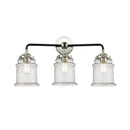 Canton Bath Vanity Light shown in the Black Polished Nickel finish with a Seedy shade