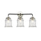 Canton Bath Vanity Light shown in the Black Polished Nickel finish with a Seedy shade