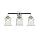 Canton Bath Vanity Light shown in the Black Polished Nickel finish with a Seedy shade