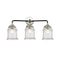 Canton Bath Vanity Light shown in the Black Polished Nickel finish with a Seedy shade
