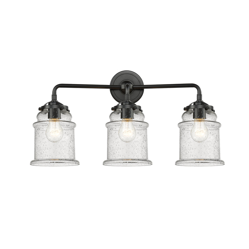 Canton Bath Vanity Light shown in the Oil Rubbed Bronze finish with a Seedy shade
