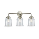 Canton Bath Vanity Light shown in the Brushed Satin Nickel finish with a Clear shade