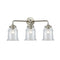 Canton Bath Vanity Light shown in the Brushed Satin Nickel finish with a Clear shade