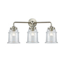 Canton Bath Vanity Light shown in the Brushed Satin Nickel finish with a Clear shade