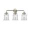 Canton Bath Vanity Light shown in the Brushed Satin Nickel finish with a Clear shade