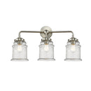 Canton Bath Vanity Light shown in the Brushed Satin Nickel finish with a Seedy shade