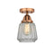 Chatham Semi-Flush Mount shown in the Antique Copper finish with a Clear shade