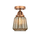 Chatham Semi-Flush Mount shown in the Antique Copper finish with a Mercury shade