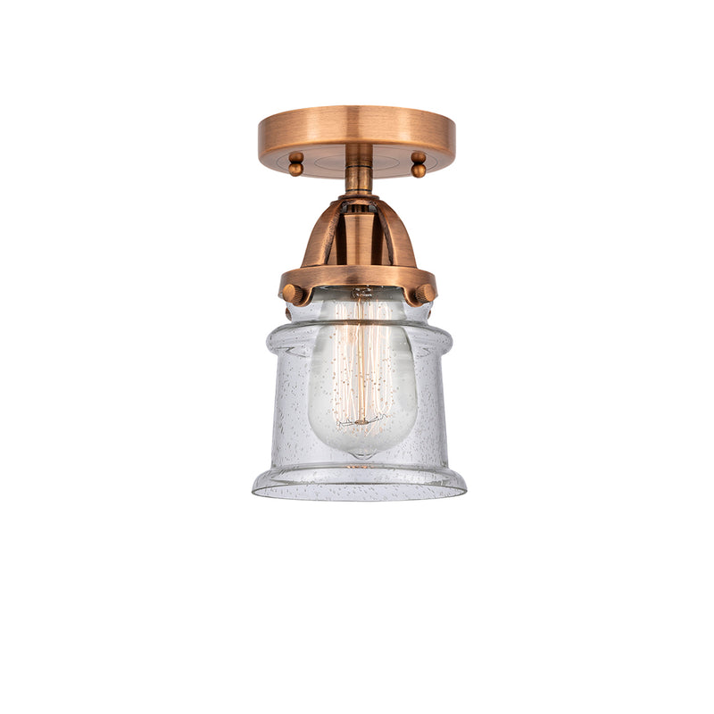 Canton Semi-Flush Mount shown in the Antique Copper finish with a Seedy shade