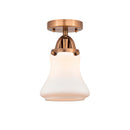 Bellmont Semi-Flush Mount shown in the Antique Copper finish with a Matte White shade