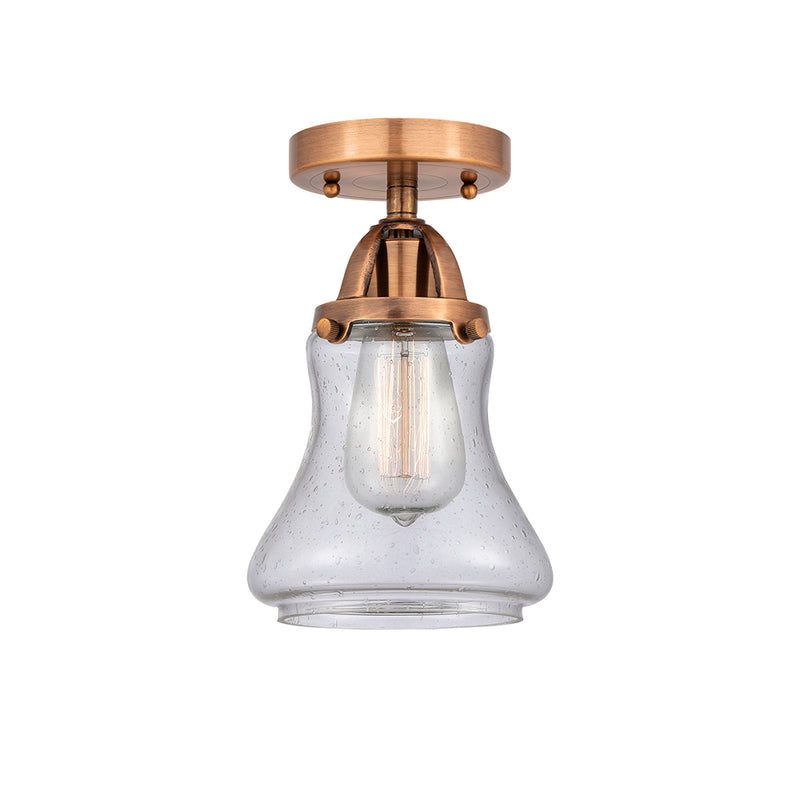 Bellmont Semi-Flush Mount shown in the Antique Copper finish with a Seedy shade