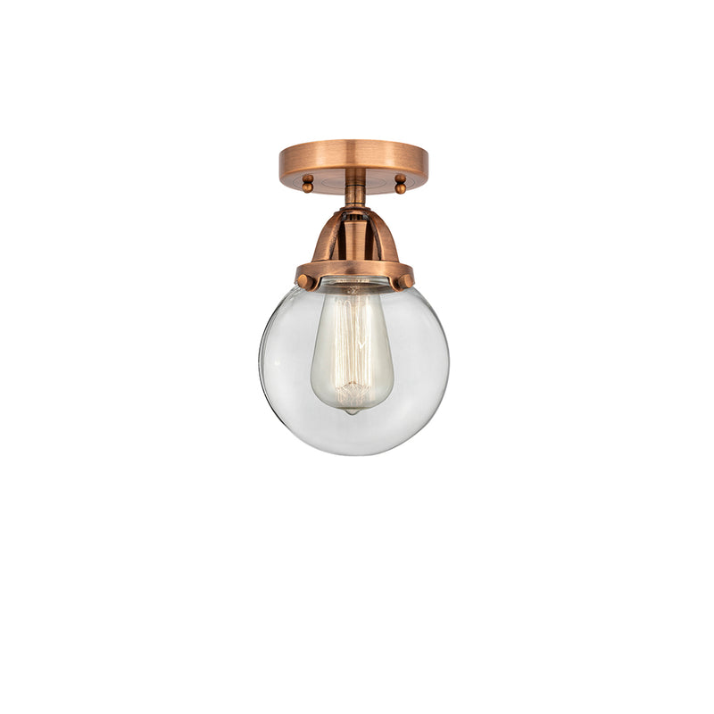 Beacon Semi-Flush Mount shown in the Antique Copper finish with a Clear shade