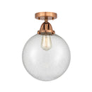 Beacon Semi-Flush Mount shown in the Antique Copper finish with a Seedy shade