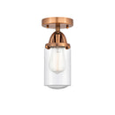 Dover Semi-Flush Mount shown in the Antique Copper finish with a Seedy shade