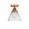 Cone Semi-Flush Mount shown in the Antique Copper finish with a Clear shade