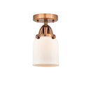 Bell Semi-Flush Mount shown in the Antique Copper finish with a Matte White shade