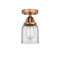 Bell Semi-Flush Mount shown in the Antique Copper finish with a Clear shade