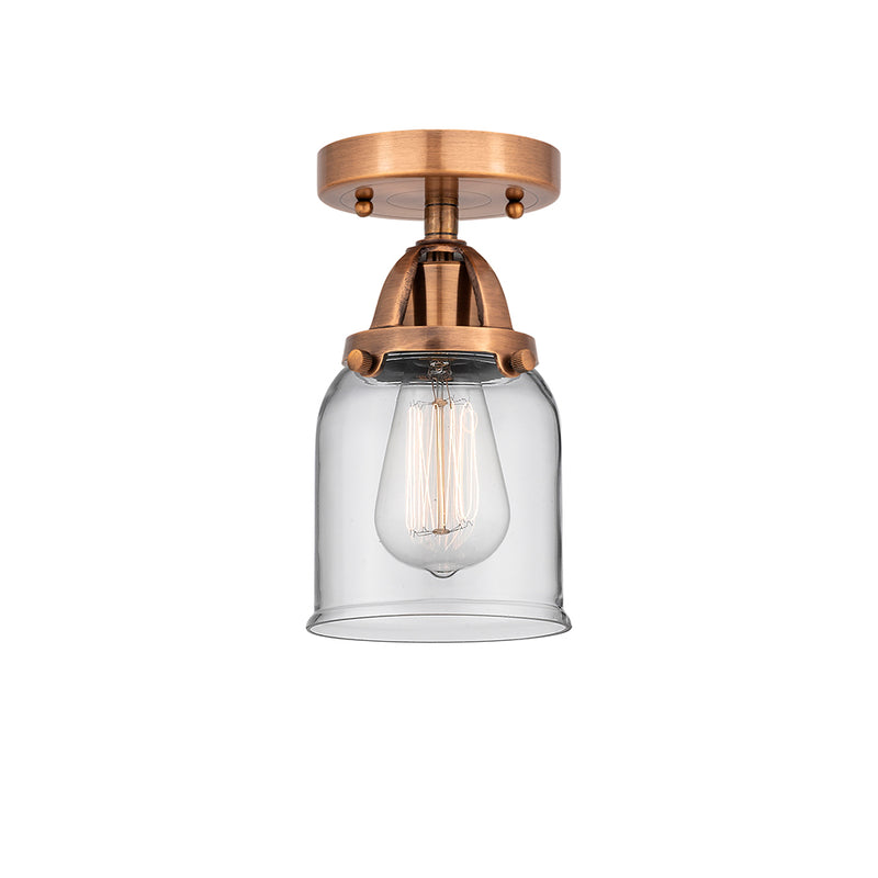 Bell Semi-Flush Mount shown in the Antique Copper finish with a Clear shade