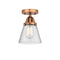 Cone Semi-Flush Mount shown in the Antique Copper finish with a Seedy shade