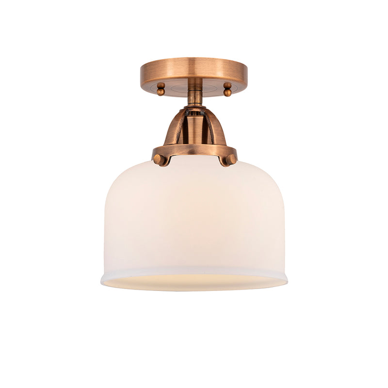 Bell Semi-Flush Mount shown in the Antique Copper finish with a Matte White shade