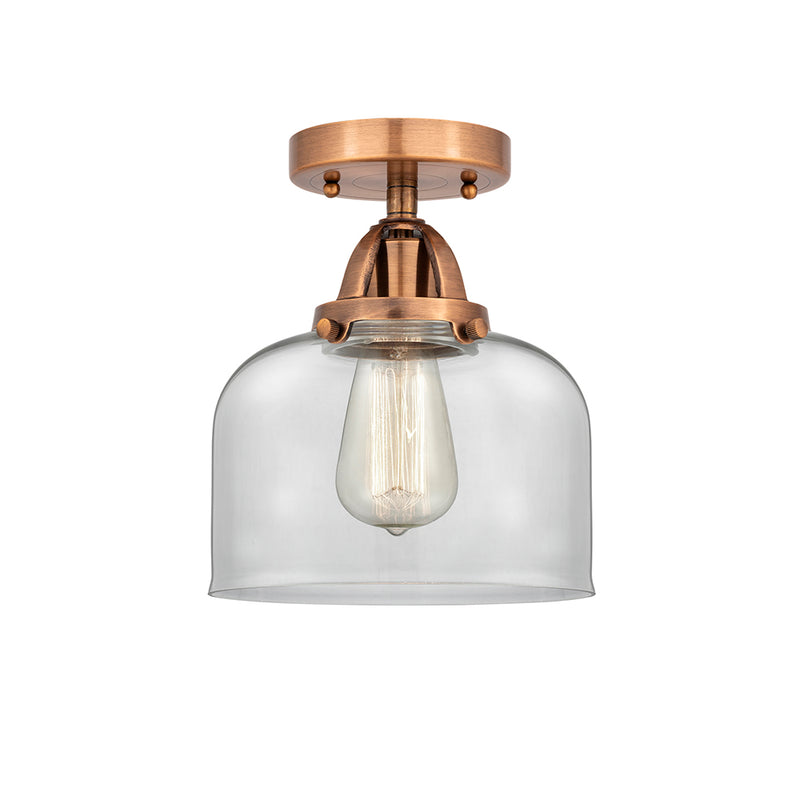 Bell Semi-Flush Mount shown in the Antique Copper finish with a Clear shade