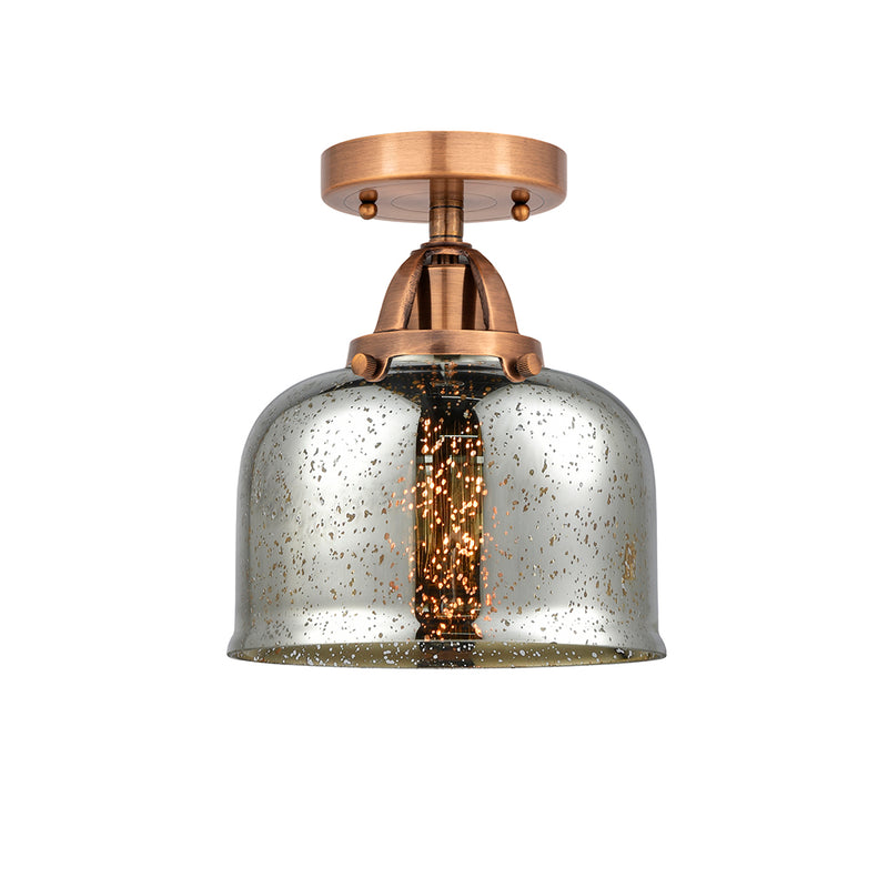 Bell Semi-Flush Mount shown in the Antique Copper finish with a Silver Plated Mercury shade