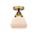 Fulton Semi-Flush Mount shown in the Black Antique Brass finish with a Matte White shade